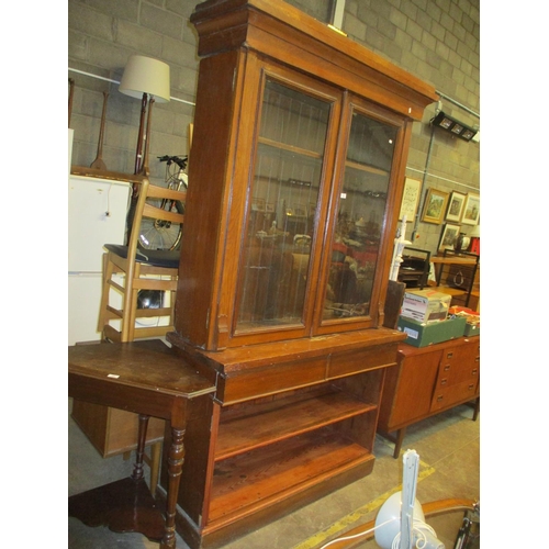 788 - Victorian Oak Cabinet Bookcase, 130cm