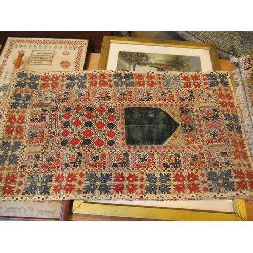 201 - Eastern Silk Rug and a Tapestry Wall Hanging