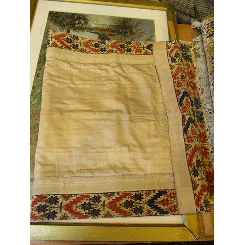 201 - Eastern Silk Rug and a Tapestry Wall Hanging