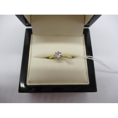 18ct Gold 0.4ct Diamond Solitaire Ring, 2.7g, Size L