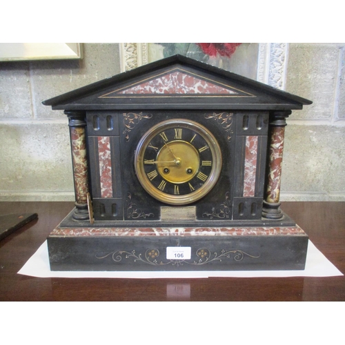 106 - Victorian Slate Case Mantel Clock