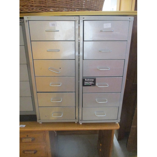 113 - Pair of 6 Drawer Index Chests