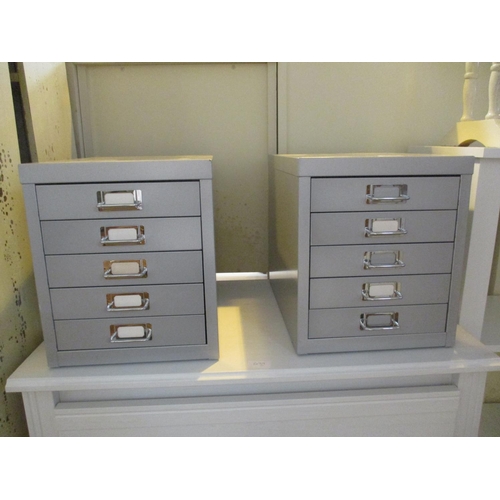 115 - Pair of 5 Drawer Index Chests