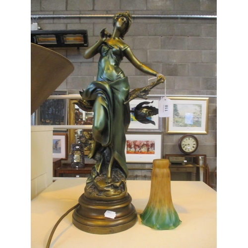 118 - Art Nouveau Style Figure Lamp with One Shade