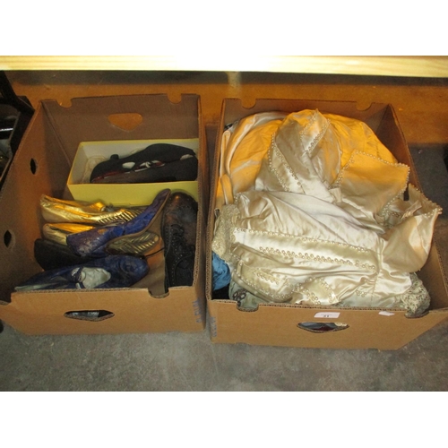 31 - Two Boxes of Vintage Clothing and Shoes etc
