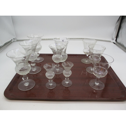 42 - Crystal Thistle Glasses and 3 Others