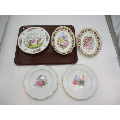 72 - Five 19th Century Porcelain Meissen Type Dishes