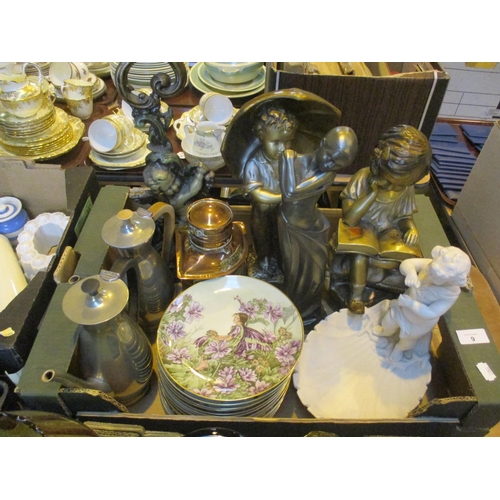 9 - Box of Decorative Figures, Collectors Plates etc