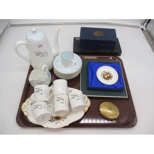 235 - Crown Staffordshire 15 Piece Coffee Set, Boxed Wedgwood and Coalport China etc