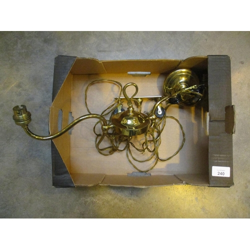 240 - Brass Rise and Fall Light Fitting