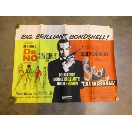 253 - James Bond Dr. No/Diamonds Are Forever, Double Bill Movie Poster