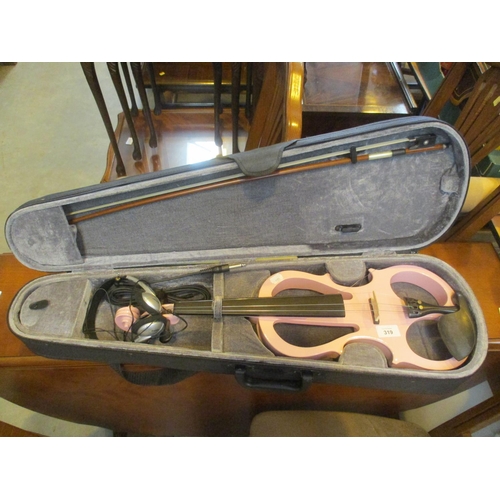 319 - Electric Violin with Bow and Case