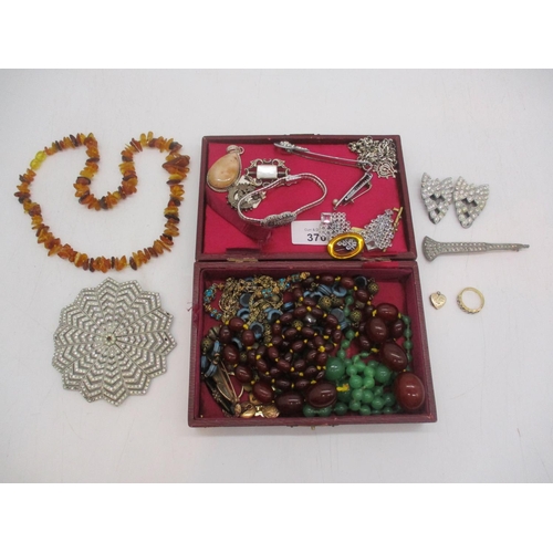 370 - Amber Necklace and Other Jewellery