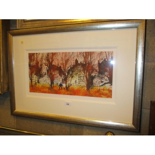 498 - Sue Howells, Signed Print, The Falling Leaves, 16/85