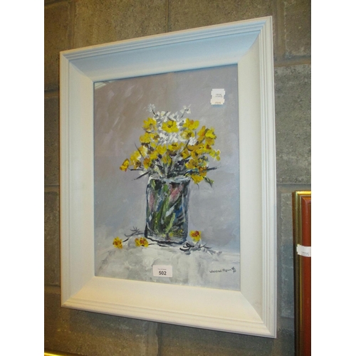 502 - Winifred Flynn, Oil Painting, Vase of Flowers, 39x29cm