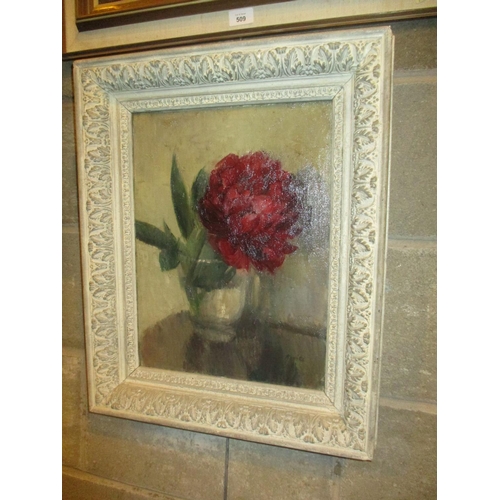 510 - James Reville, Oil on Canvas, Peony, 40x30cm