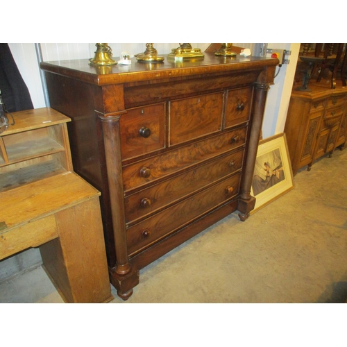 517 - Victorian Mahogany Chest of Drawers, 136cm