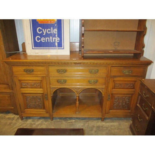 522 - Victorian Carved Oak Sideboard, 183cm