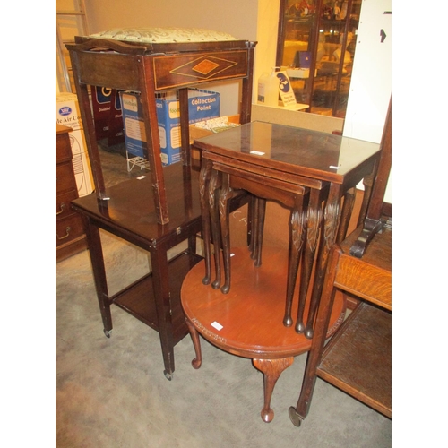 526 - Eastcraft Trolley, Piano Stool, Nest of Tables and Coffee Table