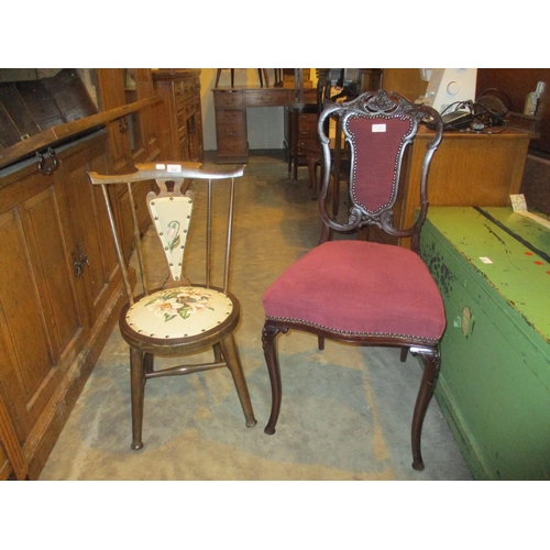 530 - Victorian Mahogany Occasional Chair and a Tapestry Chair