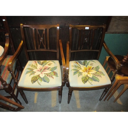 532 - Pair of Mahogany Elbow Chairs