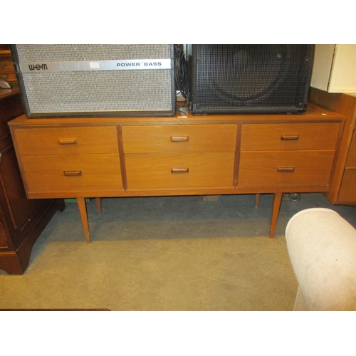 547 - Mid 20th Century Teak 6 Drawer Dressing Table, 147cm