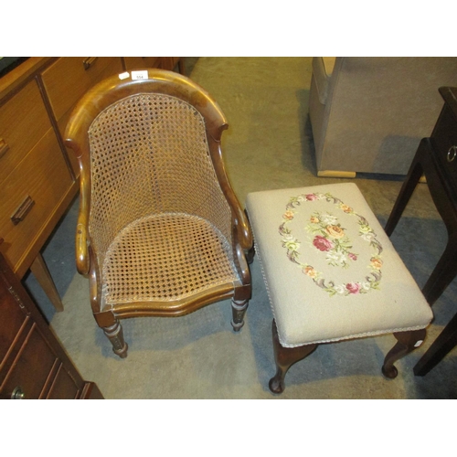 554 - 19th Century Childs Chair and a Tapestry Stool