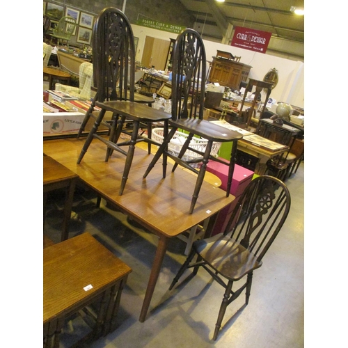 561 - Mid 20th Century Teak Extending Dining Table by Nils Johnsson for Troeds, along with 4 Wheel Back Ch... 