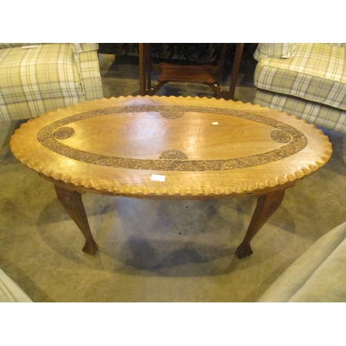 574 - Indian Carved Teak Coffee Table