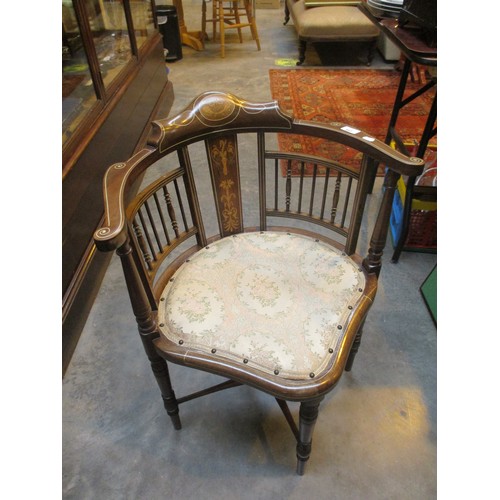 557 - Late Victorian Inlaid Mahogany Corner Chair