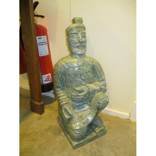 256 - Chinese Carved Stone Figure, 63cm