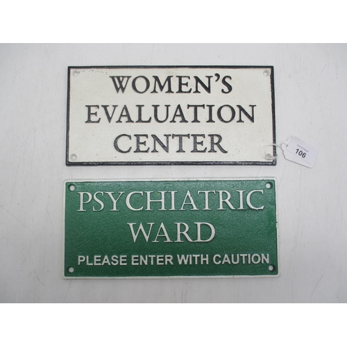 106 - Psychiatric Ward and Women's Evaluation Signs (2)