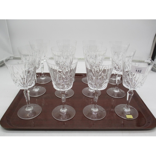 132 - Set of 12 Crystal Wine Glasses