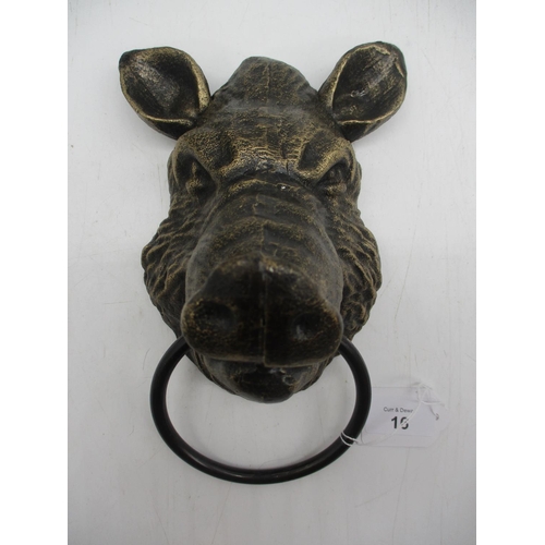 16 - Boar Head with Metal Ring