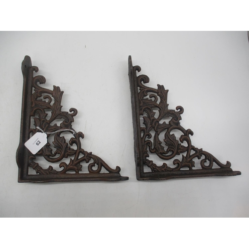 62 - Four Cast Wall Brackets, Rusted Finish
