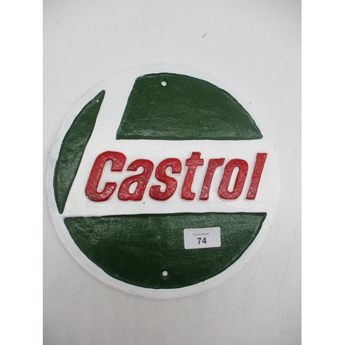 74 - Round Castrol Sign, 25cm