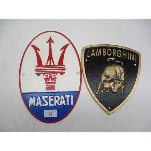 82 - Maserati and Lamborghini Plaques