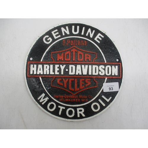 93 - Harley Davidson Oil Plaque