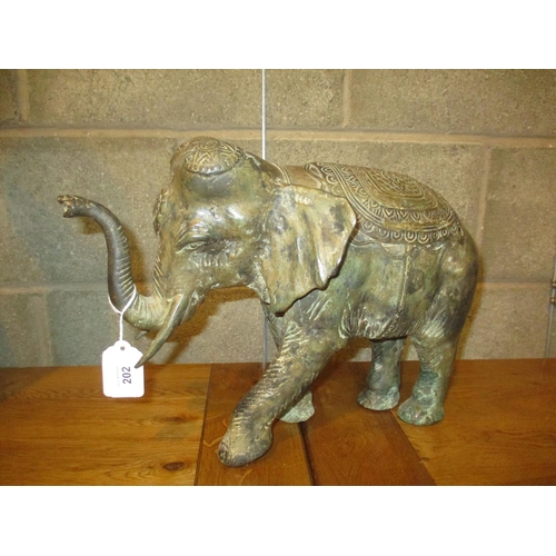 202 - Patinated Metal Elephant