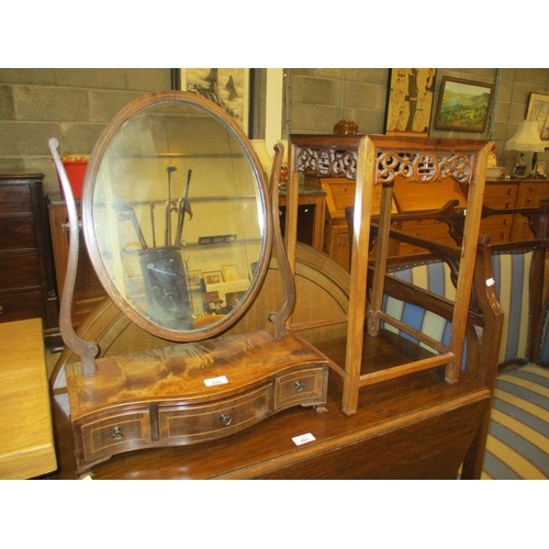 229 - Inlaid Mahogany Dressing Mirror and a Small Chinese Table