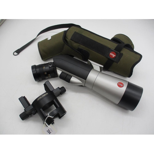 394 - Leica Spotting Scope 222 6607, the Lens Marked Leica Camera 2054641, with Digital Adaptor