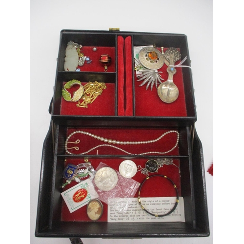 445 - WITHDRAWN FROM SALE - Box of Jewellery, Eastern Spoon etc