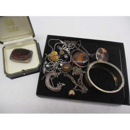 447 - Selection of Silver and Other Jewellery including a Bangle and Bentk Denmark Brooch