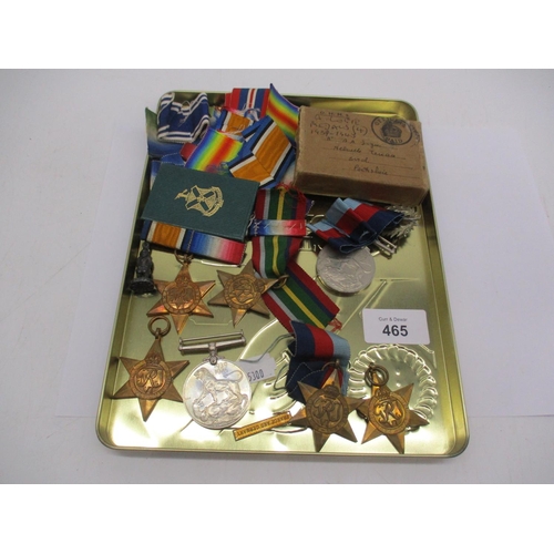 465 - Seven WWII Medals and Box to DA Logie Melville Terrace Errol Perthshire etc