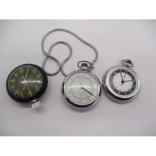 470 - Smiths Vintage Stopwatch with Black Enamel Dial, Henry Jones Chrome Metal Stopwatch and Ingersoll St... 