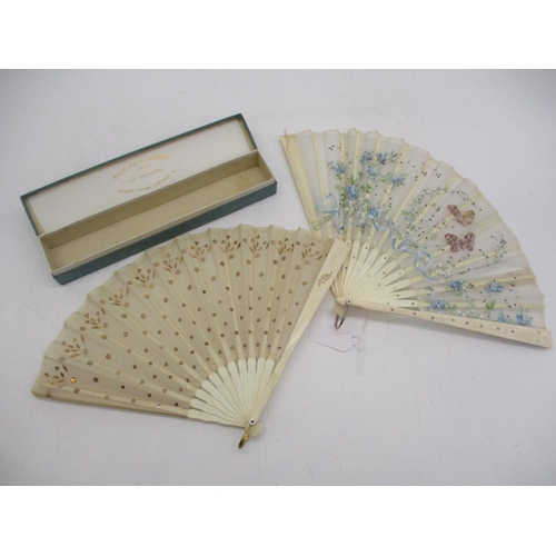 475 - Two Vintage Fans in Dickins & Jones Card Box