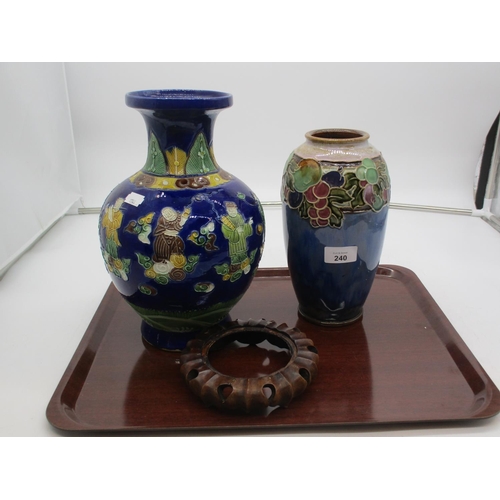 240 - Royal Doulton Stoneware Vase and Oriental Vase