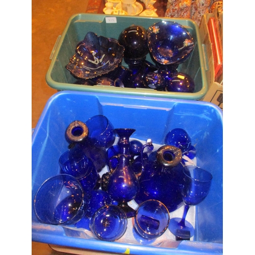 279 - Two Boxes of Blue Glass