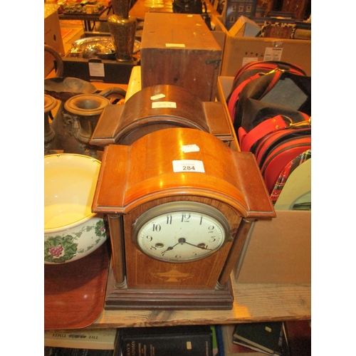 284 - Two Mantel Clocks, Till and First Aid Box