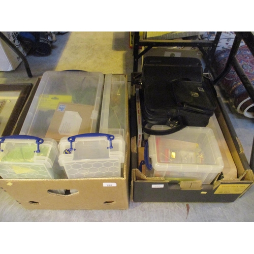 288 - Two Boxes of Model Railways and Cameras